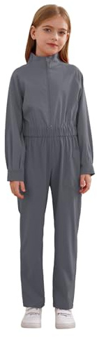 Miaeowve Kinder Arbeitsoverall Jungen Mädchen Kesselanzug Langarm Schutzoverall Stehkragen Jumpsuit Gr. 110-170