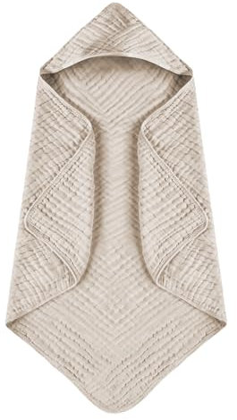 Zonoori Badetuch Baby mit Kapuze, Babyhandtuch 100% Musselin-Baumwolle, Kapuzenhandtuch Baby von 0-3 Jahren(80x80cm)