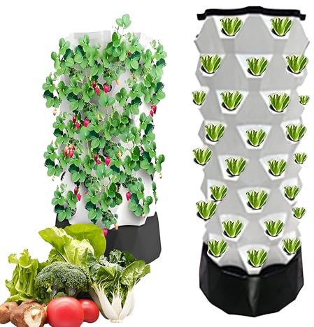 Hydroponics Growing System,Vertical Hydroponics Tower Herb Garden, Hydroponics Growing System For Indoor With Led Grow Lights, 6/8/10 Layers(48/64/80 Pots) Aquaponics Growing Kits With Hydrating Pump