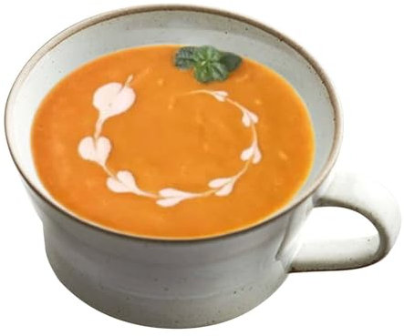 TGDGFKIAS Soup Bowls Soup Mug, Vintage Coupe Soup Bowl with Handle, Small Ceramic Cream Soup Bowls for Breakfast, 400ml Cup,(Wit)