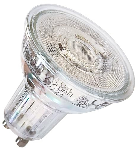 Maxkomfort LED 10er Set GU10 Sockel Leuchtmittel – 5W ersetzt 50W, 230V Spot Lampe, Warmweiß 3000K, 350lm, MR16 Glas Spot, 36° Abstrahlwinkel Nicht dimmbar