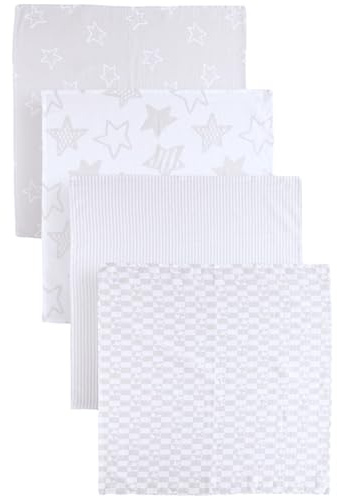 NEXT Bebé Pack de 4 paños de Muselina 100% algodón para bebé Grey Star M