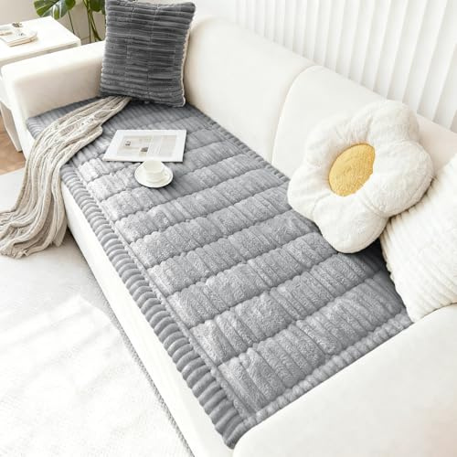 Capslpad Dicke Sofa überzug Waschbar Couch Überzug rutschfest 2 3 4 Sitzer Weiche Sofa Cover Sofabezug Sofaschoner für Wohnzimmer Couch Cover Möbelschutz Weich Haustiermatte (Grau, 70x180cm)