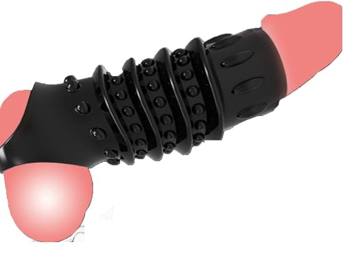 TRQOYTU Grand Manchon De Pénis Préservatifs D'extension De Pénis Avec Anneau Pénien, Manchon De Pénis En Silicone D'agrandissement Du Pénis Pour L'éjaculation Retardée Extension, 2 Pièces
