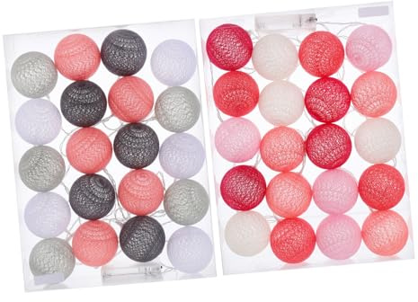 DIYEAH 2 Pezzi Luci Sfera Cotone LED Lucine Decorative per Interni ed Esterni Leggere e Portatili per Festa e Decorazioni Natalizie