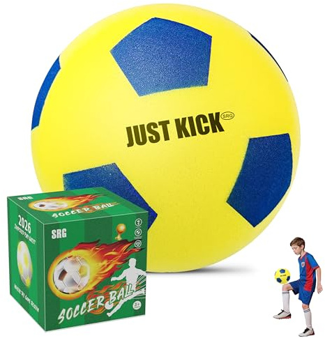 SRG Silent Foam Soccer Ball Size 5 Pro – New Upgraded Weight Indoor Soft Soccer Training House Ball | Airless Soccer for Dribbling & Footwork Practice Gift in Premium Box