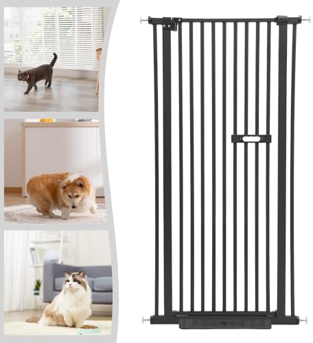 Gdetnysty Cancello di protezione per animali domestici, extra alto, per animali domestici, porta di sicurezza per animali domestici, porta di sicurezza con pedale, 76-85 cm, allungabile per camera da