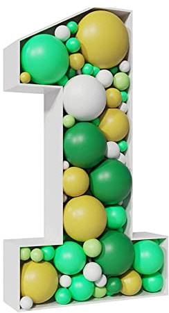 Number 1Balloon Box 28.74 Inch Number 1 Decorative Balloon Fill KT Board Box Frame Modeling Balloon (Not Included Balloons)