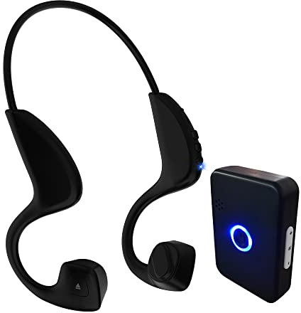 Cuffie wireless a conduzione ossea con microfono per ascoltare la TV, ideali per anziani e anziani con perdita dell'udito