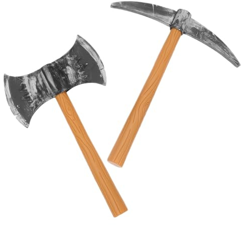 GALPADA 3 Pezzi Set di Strumenti per Cosplay Piccone Doppia Faccia e Pala in Plastica e Schiuma, Facile da Pulire Bordi Arrotondati, per Eventi Cosplay e Spettacoli Teatrali