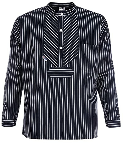 Fiskarskjorta basic bred randig snickare skeppare snickare blå Herren. XL