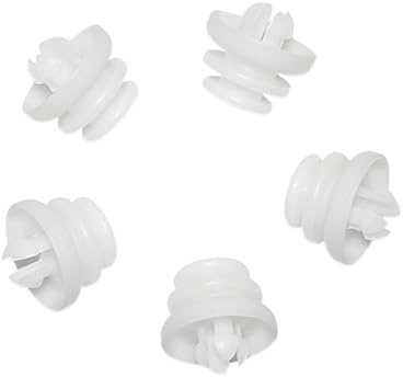 Spirella Gleitrollen für Surprise Duschvorhangstange, 5 Stück, weiß/Chrom, White, Gleiter