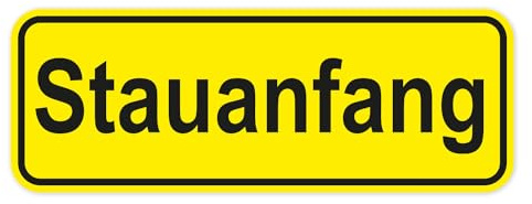 easydruck24de Aufkleber Stauanfang gelb 20 x 7 cm - kfz074 | lustig Warnung Stau für Auto Roller Wohnmobil, witterungsbeständig, vergilbungsfrei, UV-beständig