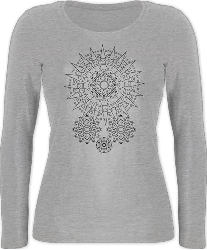 Shirtracer - Langarmshirt Damen - Kunst - Boho Mandala Yoga Namaste
