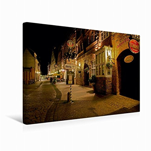 Premium Textil-Leinwand 45 x 30 cm Quer-Format Die Heiligengeiststrasse in Lüneburg | Wandbild, HD-Bild auf Keilrahmen, Fertigbild auf hochwertigem Vlies, Leinwanddruck von Akrema-Photography