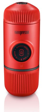 WACACO Nanopresso Macchina Caffe Portatile, Mini Espresso Portatile Senza Custodia Protettiva, Versione di Aggiornamento Per Minipresso, Operazione Manuale, Macchina da Caffe per Viaggi, Rosso