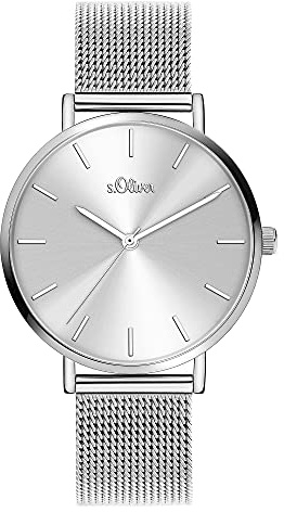 s.Oliver DamenArmbanduhr Analog Quarz Edelstahl SO-3909-MQ