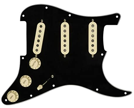 Fender® »Custom '69« Pre-Wired Stratocaster® Pickguard - Set di battipenna - S/S/S - Nero