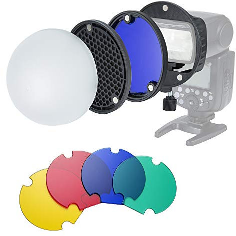 INSSTRO Kit d'accessoires Flash Speedlite avec Diffuseur Adaptateur Magnétique Universel pour Speedlite Canon, Nikon, Sony, Godox Flash et YONGNUO Flash