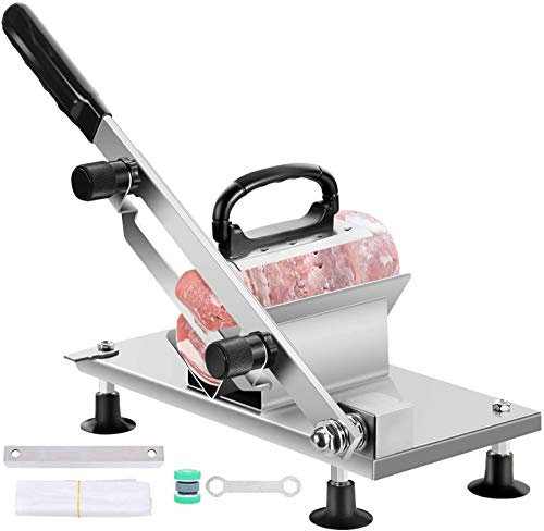 ZKHD Hand Slicing Machine Frozen Meat Slicer Stainless Steel Frozen Beef Mutton Bacon Meat Cutter Vegetable Fruit Meat Cleaver for Home Kitchen And Commercial Use