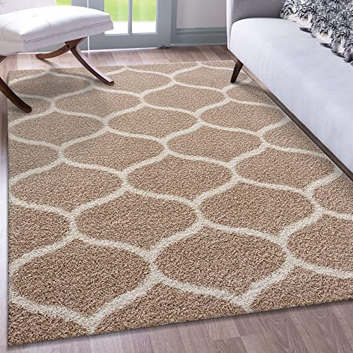 Impression Teppich Weicher Flächenteppich, Luxus Muster Teppich, Hochwertiger Schlafzimmerteppich, Wohnzimmerteppich, Küche - Beige, Größe:120x170 cm