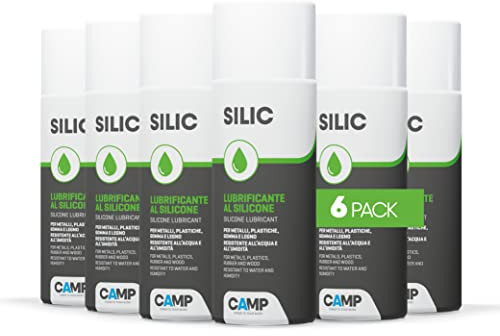 CAMP SILIC, Lubrificante al silicone, Protettivo, Anti-adesivo, Idrorepellente, Lucidante, Isolante, Scivolante, Pack 6x400ml