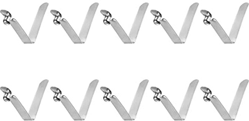 sourcing map 10Stk Einzelknopf Kajak Schnappfeder 37mmx6mm 65Mn V-Form Hohl Hubrohr Silber
