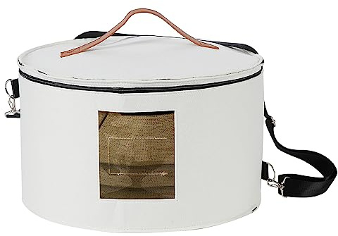 Yugada Hattlåda hatt förvaringsbox 45 x 25 cm resehatt lådor för kvinnor och män rund vit hatt förvaringslådor med lock vikbar låda för resor fyllda djur leksak förvaringsfack garderob organiserare
