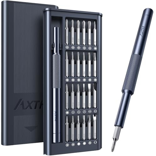 AXTH 25-i-1 liten precisionsskruvmejselsats, professionell magnetisk mini reparationsverktygssats för telefon, dator, klocka, bärbar dator, Macbook, ring dörrklocka, glasögon, elektronisk, [lager