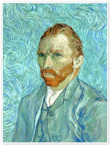 Posterlounge Portrait de l'artiste Poster | 30 x 40 cm de Vincent van Gogh Bleu Tableaux Décoration murale