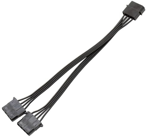 RUITEXUN D-Type Molex LP4 IDE 4 pines macho a 2 x Molex LP4 4 pines hembra Power Y Splitter Connector Cable adaptador para discos duros, ventiladores de refrigeración, CD-ROM, DVD-ROM (Negro)
