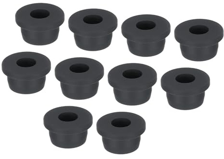 QUARKZMAN 12 Stück Kabeldurchführung Gummi AD 19,5mm x ID 10mm x H 13mm Durchgangstüllen, Gummitüllen Kabeltülle Dichtungsring Gummistopfen für Elektrischer Leiter Draht Kabelschutz, Schwarz