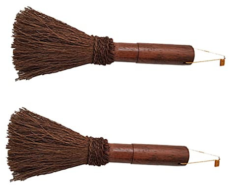 SOLUSTRE Coconut Fiber Pot Brush Wooden Handle 24cm Heat-Resistant Kitchen Cleaning Tool for Woks and Pans