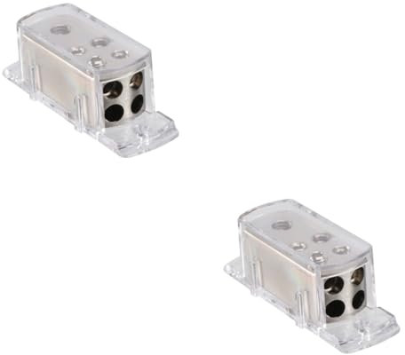 jojofuny 2stücke Car Audio Verteilerblock Wege Splitter Für Kabel Robuste Audioverbindung Für Boote Und Wohnmobile Mit Abnehmbarer Schutzabdeckung Goldbeschichtet Für Hohe