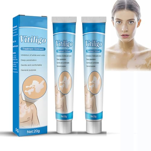Grgowe 2pcs Crema Per La Vitiligine,Crema Per La Cura Della Vitiligine,Crema Per Il Trattamento Della Vitiligine,Unguento Per La Cura Della Vitiligine,Per Alleviare Le Macchie Bianche Sulla Pelle