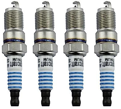 4 Stück SP432 AGSF32FM Zündkerze kompatibel mit Ford Contour E150 FOCUS FIESTA COUGAR RANGER MONDEO kompatible Audi A6 A8 Iridiumkerzen Spark Plug Compatible
