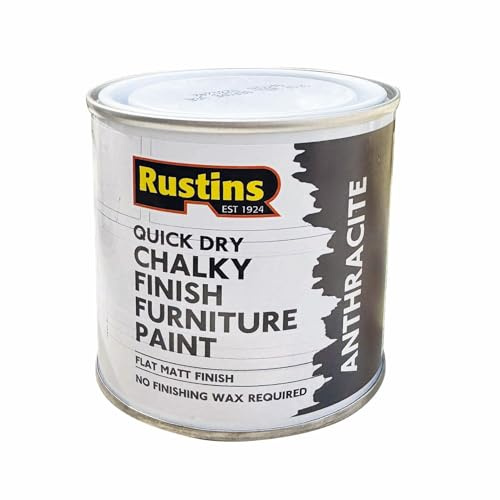 RUSTINS Chalky Finish Furniture Paint Anthracite 250ml