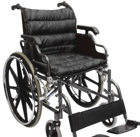 Wheelchair Cushion Super Soft Lumbar Support Support Pillow with Adjustable Straps Neoprene Cloth Chair Cushion for 45‑52cm Wheelchair Mobility Scooters