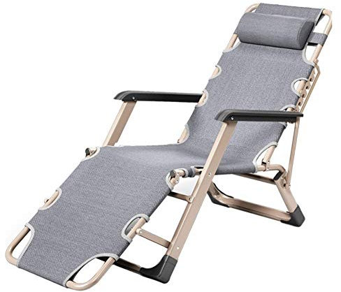 CCYENG Terrassenliege, Sonnenliege im Garten, im Freien, Klappstuhl, Strand-/Heimlounge, tragbare, liegende Rasenstühle, trägt 200 kg, Grau