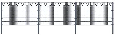Recinzione a rete a doppio stelo Cerchio Morata Altezza 80 cm / Lunghezza 10 m 1 palo angolare I recinzione da giardino recinzione a rete
