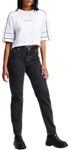 KARL LAGERFELD JEANS Mujer Mom Denim Negro lavado 2632