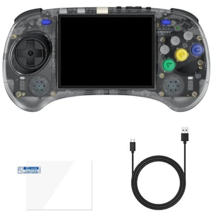 PPcdfre RG ARC-S Console de jeu portable 128 G 10,2 cm IPS Linux OS 6 boutons Design rétro Lecteurs vidéo Prise en charge de la poignée filaire A
