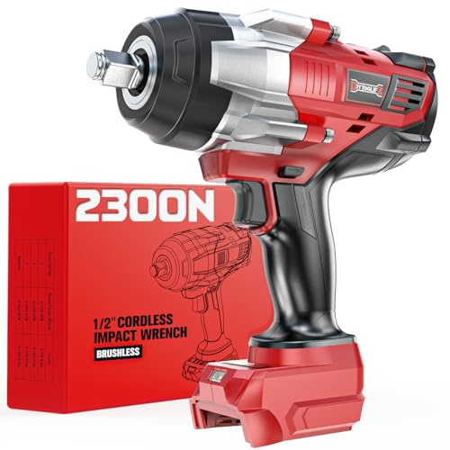 DIYtoolifz Cordless Impact Wrench 1/2 inch Compatible with Milwaukee 18v Battery, 1700 Ft-lbs High Torque Impact Driver, Electric Impact Gun with 4 Modes & LED Light for Car, Truck, Mower(Bare Tool)