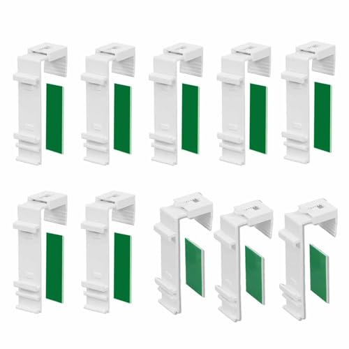 Klemmhalter lang Doppelrollo Duo-Rollo 10 Stück zum Klemmen und Kleben ohne Bohren als Zubehör oder Ersatzteil für die Aufhängung am PVC-Fenster, Balkontür