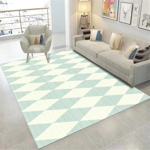 RUGMRZ Teppich Mädchen-Schlafzimmer Jugendzimmer Möbel Rechteckiger Für Den Innenbereich, Flur, Blauer Teppich, Maschinenwaschbar Rug Carpet 130X190Cm 4Ft 3.2''X6Ft 2.8''
