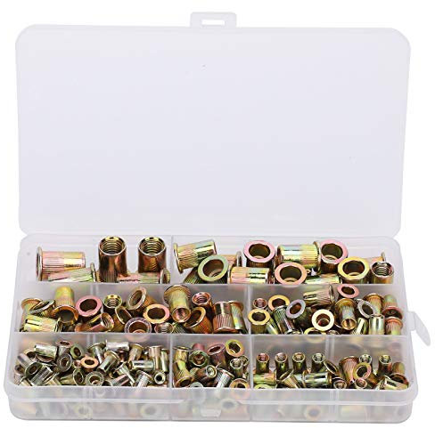200Pcs Métrica Flattop Grano Vertical de Extracción Tuerca Embutida Galvanizado Conjunto M3‑M10