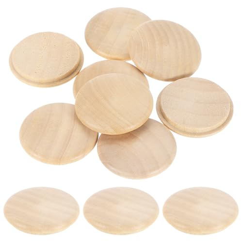 sourcing map 8Pcs Wood Button Plugs, 35mm/1.38 Hardwood Screw Hole Plug Mushroom Wooden Caps Buttons Wood Plug for Furniture Woodworking Craft Decor (40mm x 35mm)