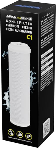 Kolfilter myAqua 400 C1 - förfilter ersättningsfilter osmosanläggning | aktivt kol förfilter, tar bort lukt, missfärgning, klor, läkemedelsrester, omvänd osmos, sötvatten, saltvatten