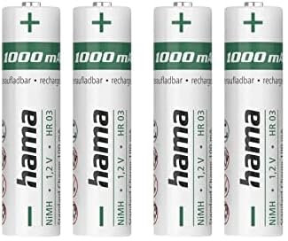 Hama Akku Batterien AAA aufladbar, 2 Stück (mit hoher Kapazität, 1000 mAh, 1,2 V, wiederaufladbar, geringe Selbstentladung, Akku AAA Micro, NiMH Akkus, für schnurlose Telefone, Fernbedienung etc.)