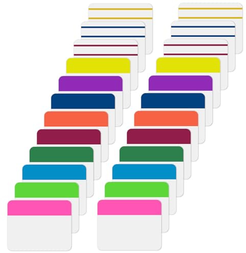 480 Piezas Marcadores Adhesivos,Pestañas de Índice Adhesivas,Marcadores Laterales de Colores,Repositionnables et Inscriptibles,para Oficina,Documentos,Libros,Diario,24 Juegos,12 Colores,(5 x 4cm)